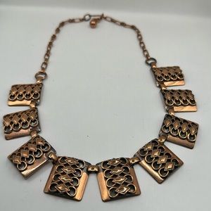 Vintage MCM Genuine Copper Bib Necklace